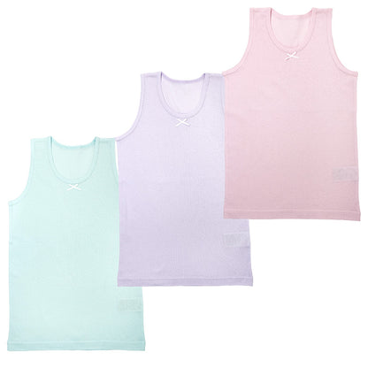 女の子 キッズ タンクトップ 綿100% 下着 3枚組 100cm～160cm 子供用 肌着 女児 ドライタンクトップ 綿 コットン インナー 女子 子供 白 無地 シンプル セット