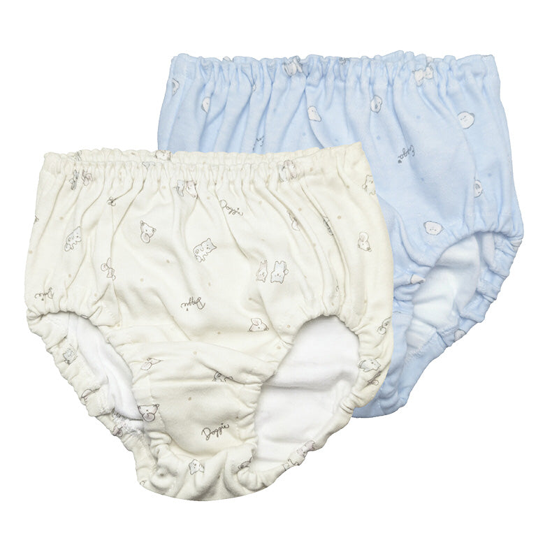 女の子 ショーツ パンツ 綿100％ 2枚組 日本製 140 150 160 165cm 女児 綿素材 インナー 下着 肌着 ジュニア キッズ 子供 小学生 中学生 女の子 かわいい 芝犬 シマエナガ 動物柄 パステルカラー インゴム セット 通学 ネームタグ