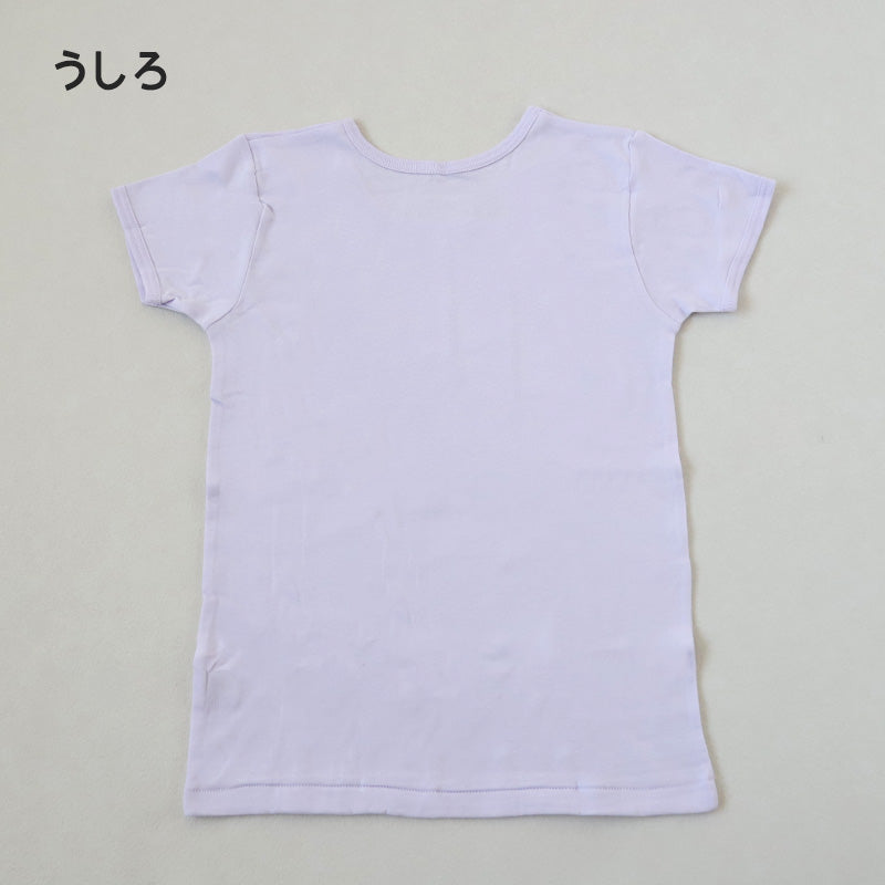 子供 インナー 3分袖 半袖 綿100 厚手 2枚組 冬 無地 100cm～160cm シャツ 下着 肌着 女児 女の子 子供肌着 子ども キッズ ジュニア 無地 シンプル セット 2P コットン 白 紫 黒