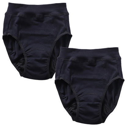 サニタリーショーツ 2枚組 ジュニア ポケット付き 生理用ショーツ DRY 140 150 160 165cm 小学生 中学生 高校生 ドライ 快適 ムレにくい ウエスト二重構造 お腹にやさしい ブラック ストレッチ 吸水速乾 スポーツ 部活 制服 シンプル デイリー用 セット 2P