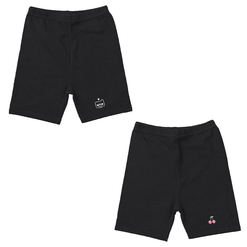 黒スパッツ スパッツ 三分丈 レギンス インナーパンツ 綿 3分丈スパッツ 2枚組 90 100 110 120 130 cm ジュニア 女の子 女子 オーバーパンツ スクールスパッツ 黒 スカート下 子供 重ね履き スクール 女子 女子学生 学校 通学 学生用 ペチパン 2枚セット