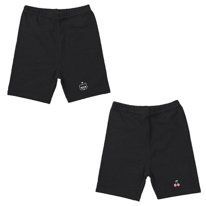 黒スパッツ スパッツ 三分丈 レギンス インナーパンツ 綿 3分丈スパッツ 2枚組 90 100 110 120 130 cm ジュニア 女の子 女子 オーバーパンツ スクールスパッツ 黒 スカート下 子供 重ね履き スクール 女子 女子学生 学校 通学 学生用 ペチパン 2枚セット