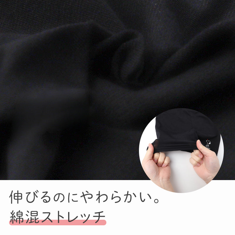 スヌーピー ペチパンツ オーバーパンツ キッズ レギンス 3分丈 女の子 2枚組 100 110 120 130 140 150 160cm ジュニア スカート下 下着 ガールズ 女児 スパッツ ブラック ストレッチ 2枚セット 2P