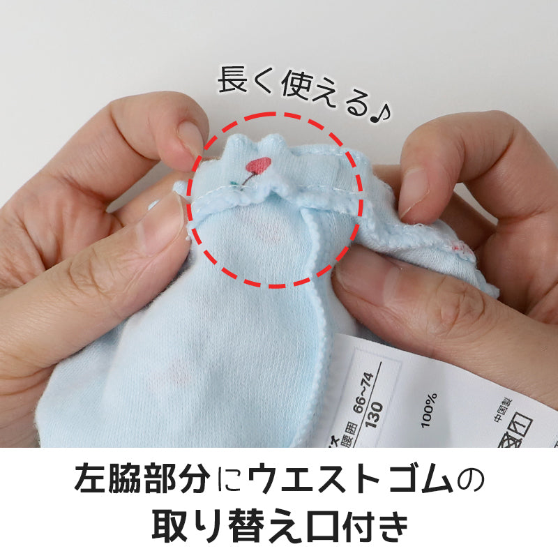 ショーツ キッズ 女の子 綿100％ パンツ 5枚組 ガールズ 下着 子供 お名前タグ付き ウエストゴム交換可 90 100 110 120 130 cm コットン パンツセット 女児ショーツ インナー 通園 通学 保育園 幼稚園 小学生 フルーツ柄 かわいい