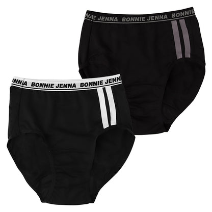 サニタリーショーツ ジュニア スポーツ用 女児 吸水速乾 2枚組 140 150 160 165 cm ナプキンずれ軽減 ガールズ 生理用ショーツ キッズ ショーツ パンツ 下着 インナー 部活 体育 通学 ムレにくい ギャザー お名前タグ付き ブラック ガロー セット