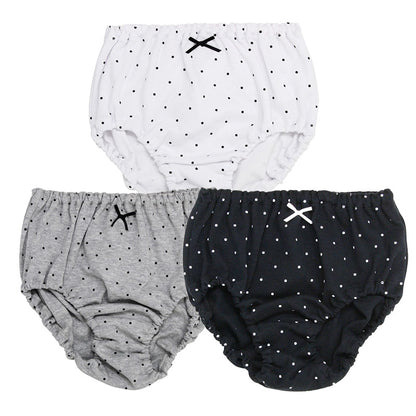 ショーツ キッズ 女の子 パンツ 綿100％ 3枚組 ガールズ 下着 130cm 140cn 150cm 160cm 165cm 子供 インナー ジュニア 綿 コットン 柄ショーツ ドット シンプル セット まとめ買い 肌にやさしい ネームタグ付き ゴム取替え 通学 通園 小学生 中学生