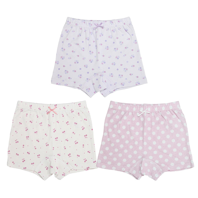 ショーツ キッズ 女の子 パンツ 綿100％ 3枚組 ガールズ 下着 90cm 100cm 110cm 120cm 130cm 子供 インナー ジュニア 綿 コットン 柄ショーツ 可愛い セット まとめ買い 肌にやさしい ネームタグ付き ゴム取替え 通学 通園 小学生 中学生