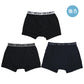 ボクサーパンツ キッズ 男の子 ボクサーブリーフ 3枚組 130cm 140cm 150cm 160cm 170cm 下着 子供 インナー ジュニア 吸水速乾 ストレッチ DRY 伸縮性 前開き メッシュ 快適 パンツ セット まとめ買い 無地 ブラック シンプル 通学 小学生 中学生