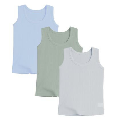 タンクトップ キッズ 男の子 ランニング 3枚組 綿100％ 90cm 100cm 110cm 120cm 130cm 140cm 150cm 160cm 下着 子供 インナー ジュニア 肌着 ノースリーブ 無地 セット コットン フライス カノコ 通気性 さらさら まとめ買い 通園 通学 小学生