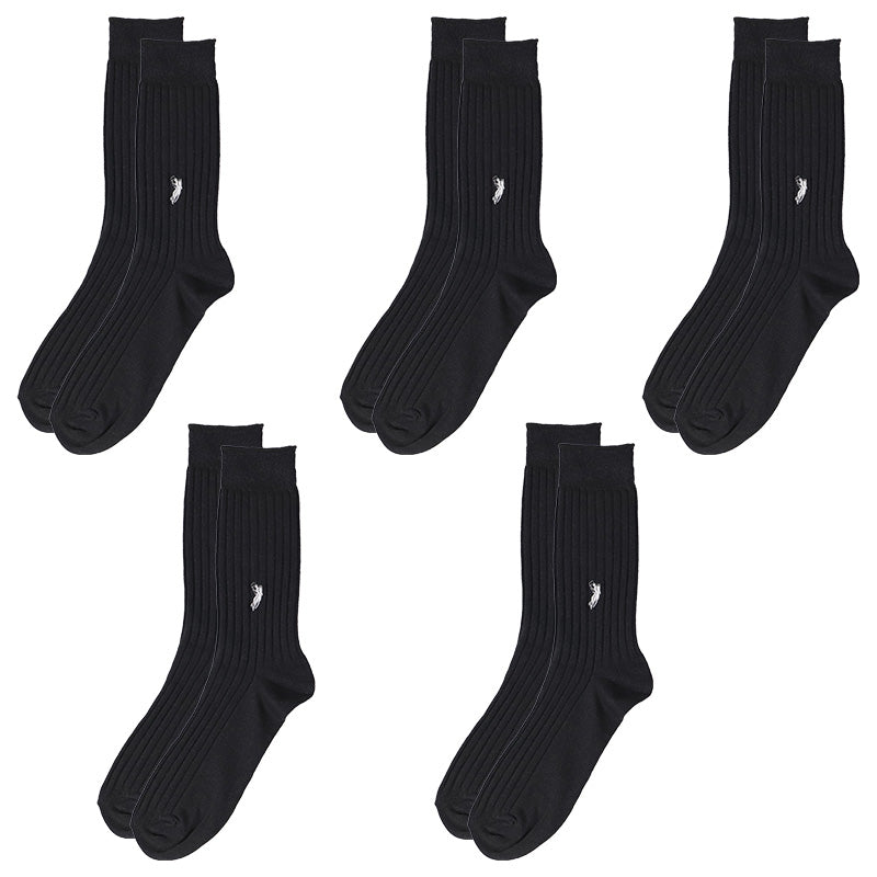 ビジネスソックス メンズ ソックス 紳士 POLO polo 5足セット 25 26 27 cm 綿混 靴下 吸汗 通気性 快適 フィット 無地 黒 ネイビー グレー 仕事用 デイリー 普段使い プレゼント 父の日 ゆったり 太リブ 5枚組 まとめ売り