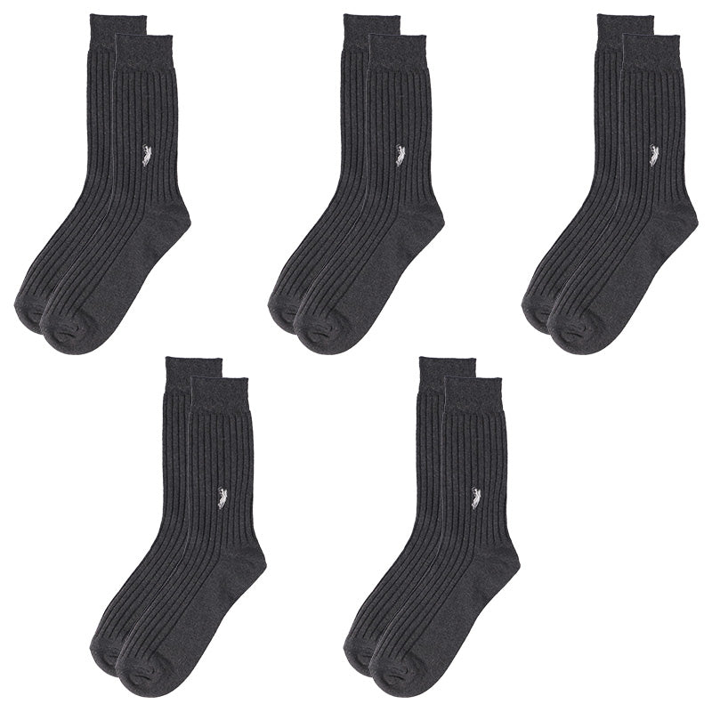 ビジネスソックス メンズ ソックス 紳士 POLO polo 5足セット 25 26 27 cm 綿混 靴下 吸汗 通気性 快適 フィット 無地 黒 ネイビー グレー 仕事用 デイリー 普段使い プレゼント 父の日 ゆったり 太リブ 5枚組 まとめ売り