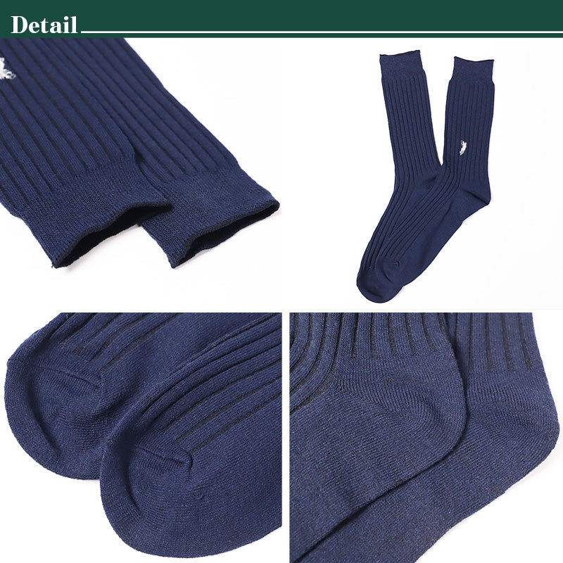 ビジネスソックス メンズ ソックス 紳士 POLO polo 大寸 5組セット 26 27 28 cm 綿混 靴下 吸汗 通気性 快適 フィット 無地 チェック 黒 ネイビー グレー 仕事用 デイリー 普段使い プレゼント 父の日 太リブ 大きいサイズ 5足セット まとめ売り