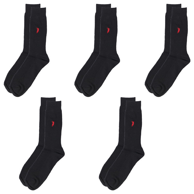 ビジネスソックス メンズ ソックス 紳士 POLO polo 5足セット 25 26 27 cm 綿混 靴下 快適 フィット 無地 黒 ネイビー チャコール 仕事用 デイリー 普段使い プレゼント 父の日 リブソックス ワンポイント 5足セット 5足組 まとめ売り