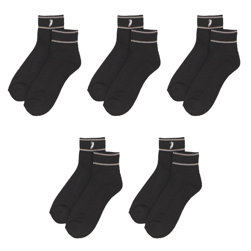 クルーソックス メンズ ソックス 紳士 POLO polo 5足セット 25 26 27 cm 綿混 靴下 快適 フィット 無地 黒 仕事用 デイリー 普段使い プレゼント 父の日 ワンポイント 5足セット 5足組 まとめ売り