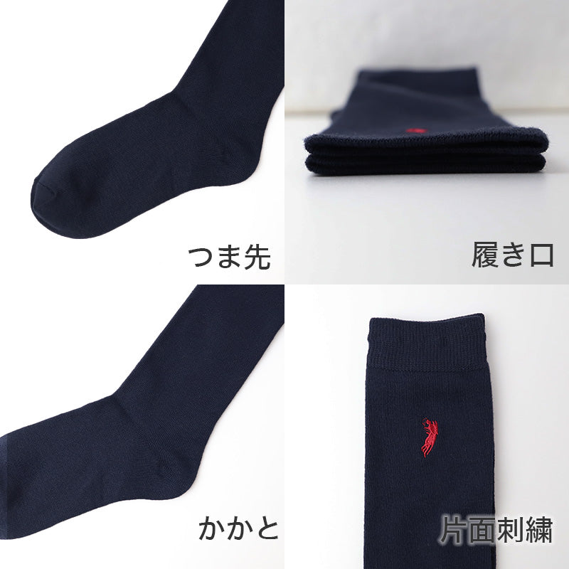 スクールソックス 紺 黒 ワンポイント 5足セット ハイソックス 学生 中高生 中学生 高校生 靴下 通学 POLO ウエスタン 刺繍 22-24cm 女性 レディース 22cm 23cm 24cm WESTERN POLO TEXAS