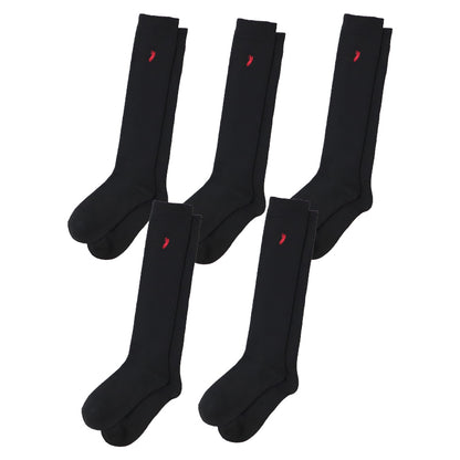 スクールソックス ハイソックス リブ レディース 5足セット 黒 紺 22-24cm ワンポイント 刺繍 靴下 女子 中学生 高校生 通学 学校 22cm 23cm 24cm WESTERN POLO TEXAS