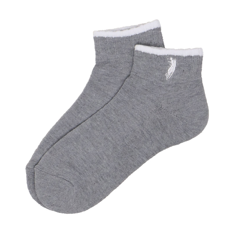 レディース ソックス 靴下 POLO ウエスタン スニーカー丈 刺繍 ワンポイント 22-24cm 23cm 24cm 底パイル ブラック ネイビー グレー モカ