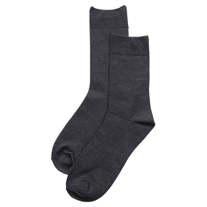 メンズ 靴下 クルーソックス メンズソックス 履き口ゆったり すべり止め付き 25 26 27 cm クルー丈 口ゆったり ゆったり靴下 痛くなりにくい フローリング 介護 仕事用 在宅用 デイリー 滑り止め 病院用 使いやすい ビジネスソックス ブラック 黒 ネイビー 紺