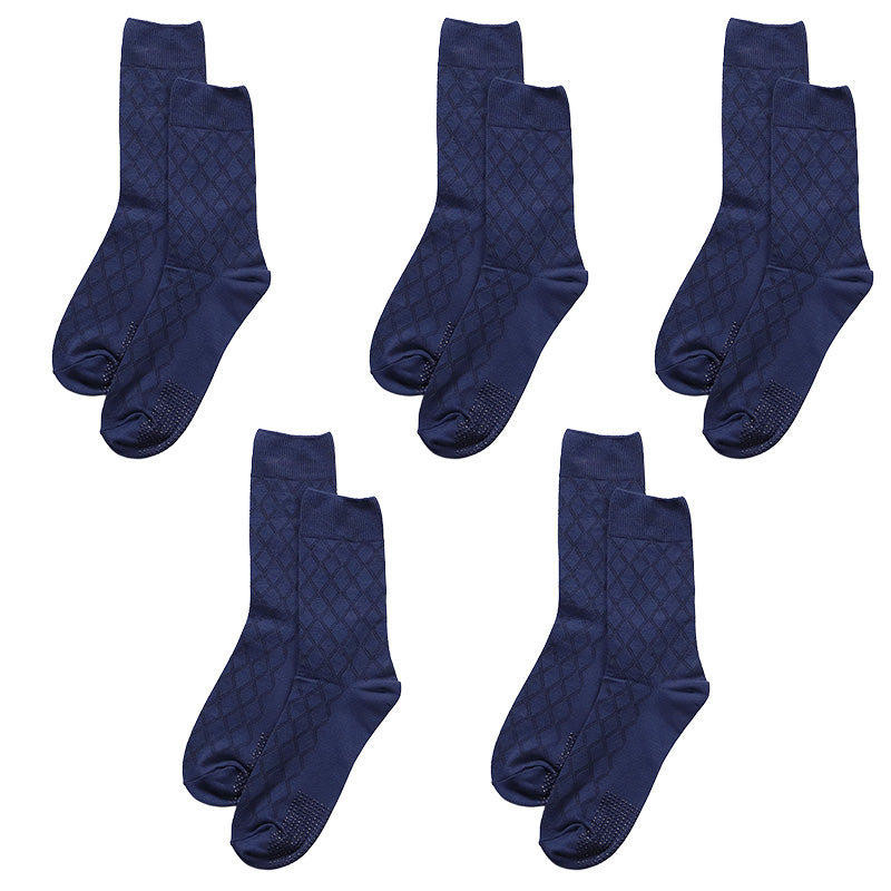 メンズ 靴下 クルーソックス メンズソックス 5足セット 25 26 27 cm クルー丈 履き口ゆったり すべり止め付き 口ゆったり ゆったり靴下 痛くなりにくい フローリング 介護 仕事用 在宅用 デイリー 滑り止め 病院用 使いやすい ビジネスソックス ブラック 黒 まとめ買い