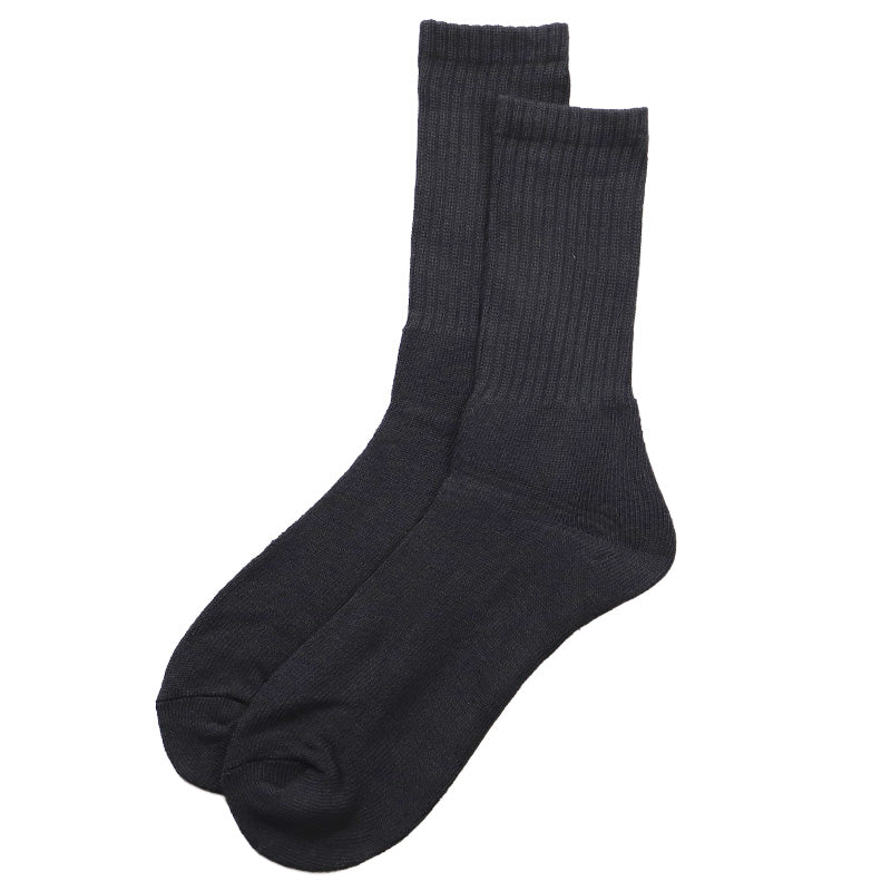 メンズ スポーツソックス クルー丈 総パイル 靴下 厚手 25 26 27 cm 綿混 クッション クルー ソックス パイル スポーツ 運動 ジム ウォーキング ランニング トレーニング 立ち仕事 黒 白 ブラック ホワイト 疲れにくい