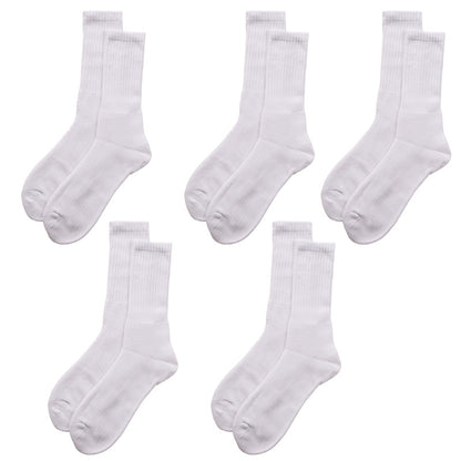 メンズ スポーツソックス クルー丈 総パイル 靴下 厚手 5足セット 25 26 27 cm 綿混 クッション クルー ソックス パイル スポーツ 運動 ジム ウォーキング ランニング トレーニング 立ち仕事 黒 白 ブラック ホワイト 疲れにくい まとめ買い