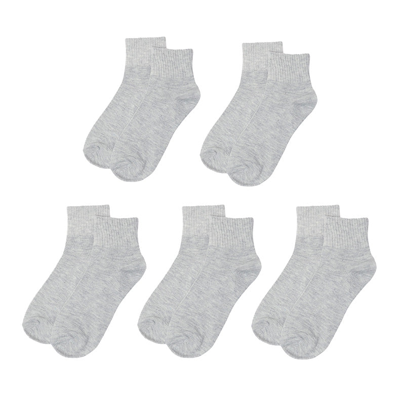 靴下 レディース クルーソックス 5足組 22～24cm 快適 靴下 無地 カラフル オールシーズン おしゃれ くつした くつ下 通気性 伸縮 クルー丈 婦人靴下 シンプル 可愛い