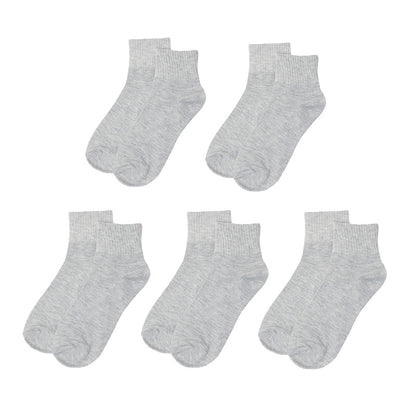 靴下 レディース クルーソックス 5足組 22～24cm 快適 靴下 無地 カラフル オールシーズン おしゃれ くつした くつ下 通気性 伸縮 クルー丈 婦人靴下 シンプル 可愛い