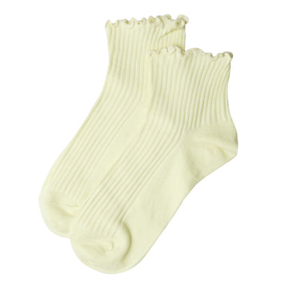 靴下 レディース クルーソックス リブ ワッフル生地 22～24cm 快適 靴下 無地 オールシーズン おしゃれ くつした くつ下 通気性 伸縮 クルー丈 婦人靴下 シンプル 可愛い