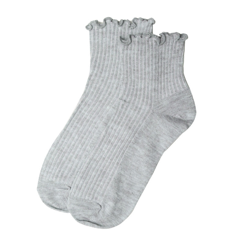 靴下 レディース クルーソックス リブ ワッフル生地 22～24cm 快適 靴下 無地 オールシーズン おしゃれ くつした くつ下 通気性 伸縮 クルー丈 婦人靴下 シンプル 可愛い