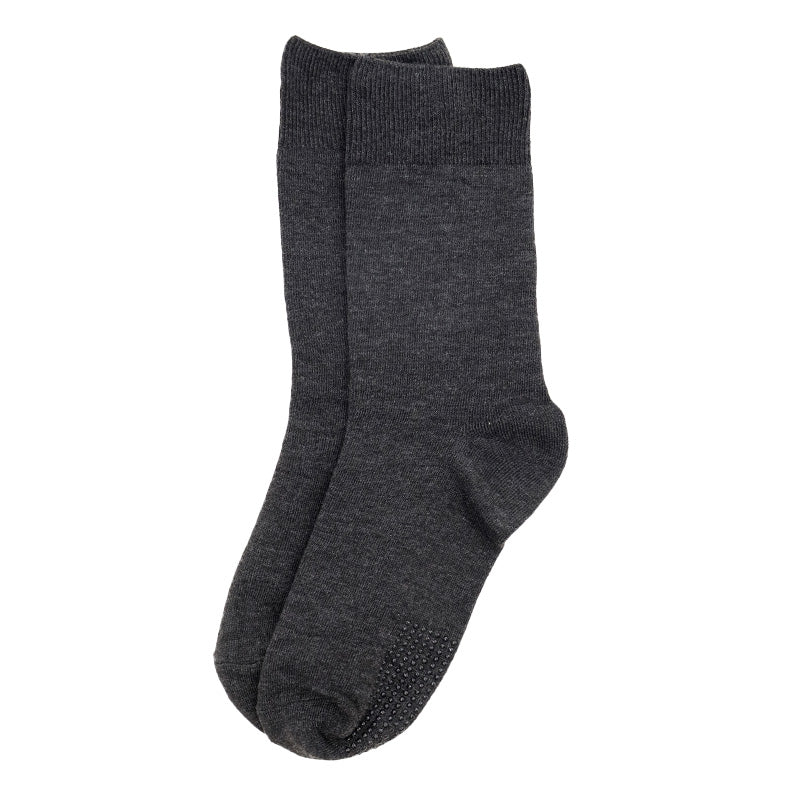 靴下 レディース クルーソックス 履き口ゆったり すべり止め付き 22～24cm 快適 靴下 無地 オールシーズン おしゃれ くつした くつ下 通気性 伸縮 クルー丈 婦人靴下 シンプル