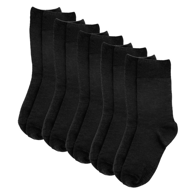 靴下 レディース 5足組 クルーソックス 履き口ゆったり すべり止め付き 22～24cm 快適 靴下 無地 オールシーズン おしゃれ くつした くつ下 通気性 伸縮 クルー丈 婦人靴下 シンプル まとめ買い
