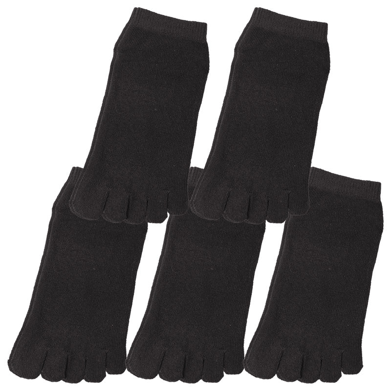 5本指ソックス レディース スニーカーソックス 薄手 靴下 アンクレット丈 5足セット 22 23 24cm まとめ買い アンクル丈 5本指 ソックス 5本指靴下 五本指ソックス 綿混 黒 紺 ブラック ネイビー