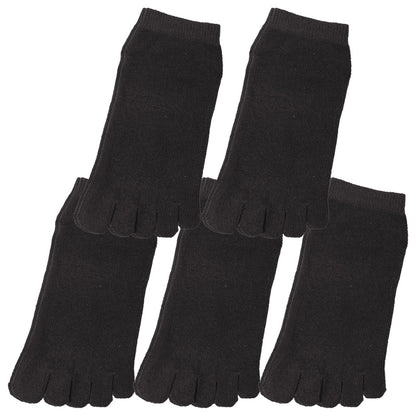 5本指ソックス レディース スニーカーソックス 薄手 靴下 アンクレット丈 5足セット 22 23 24cm まとめ買い アンクル丈 5本指 ソックス 5本指靴下 五本指ソックス 綿混 黒 紺 ブラック ネイビー