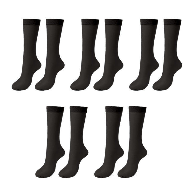 ショートストッキング 5セット ストッキング ひざ下 ハイソックス レディース ひざ下丈ストッキング ナイロン 22-24cm 婦人 ベージュ 黒 肌色 膝下 ひざ丈