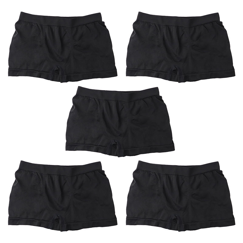 メンズ ボクサーパンツ フィット 前閉じ ストレッチ 下着 男性用 無地 M L LL 5枚セット M L LL 黒 ブラック灰色 グレー 前閉じ 前とじ 個包装