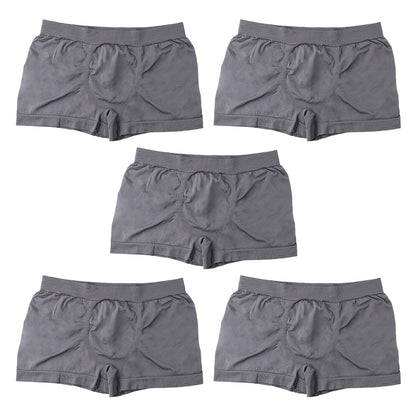 メンズ ボクサーパンツ フィット 前閉じ ストレッチ 下着 男性用 無地 M L LL 5枚セット M L LL 黒 ブラック灰色 グレー 前閉じ 前とじ 個包装