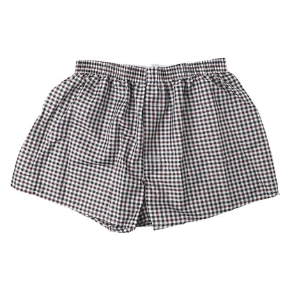 メンズ トランクス 前開き 前あき パンツ チェック柄 インナー 下着 M L LL さらさら 黒 ブラック レッド 赤 紳士 男性 布帛