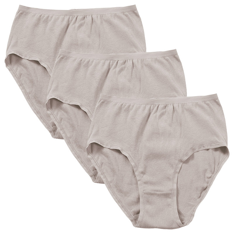 レディース 綿100 ショーツ ハイウエスト 3枚セット M L LL 下着 肌着 パンツ 婦人 女性 薄手 黒 ピンク グレー 脇縫いなし コンパクト まとめ買い