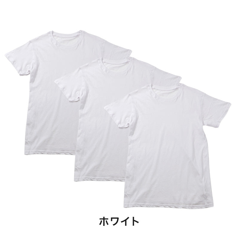 メンズ 半袖 綿100% インナー tシャツ 丸首 3枚セット M L LL 半袖シャツ 紳士 肌着 下着 男 アンダーウェア 薄手 コットン 綿 白 ホワイト 白シャツ シンプル まとめ買い