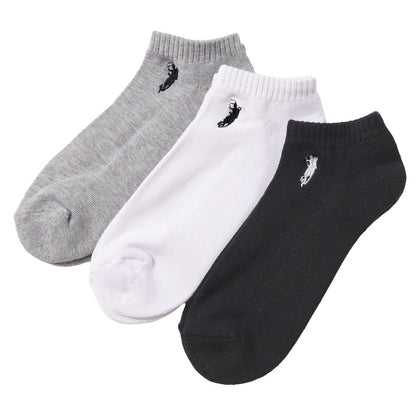 メンズ 靴下 POLO くるぶし丈 スニーカー ソックス 3足組 底パイル 25 26 27cm アンクル アンクレット ポロ クッション くつした スポーツソックス 運動 黒 白 グレー セット まとめ買い