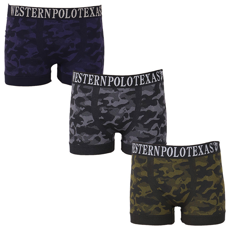 ボクサーパンツ メンズ 前閉じ ボクサー M L XL 下着 肌着 男性 紳士 インナー パンツ アンダーウェア 成形 立体設計 フィット アソート 3枚組 3枚セット 杢 カモフラ