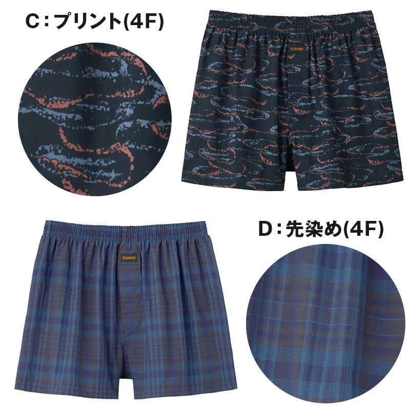 グンゼ トランクス 綿100 メンズ 前開き M～LL GTホーキンス 下着 パンツ 肌着 布帛トランクス 男性 紳士 インナー プリント 先染め チェック 柄 綿100% (在庫限り)