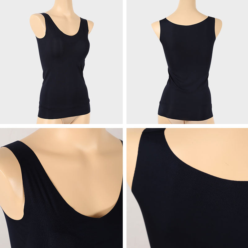 グンゼ キレイラボ パッド付き タンクトップ レディース 完全無縫製 冷感 春夏 M～LL インナー カップ付き 下着 肌着 涼しい 縫い目なし 夏 切りっぱなし (在庫限り)