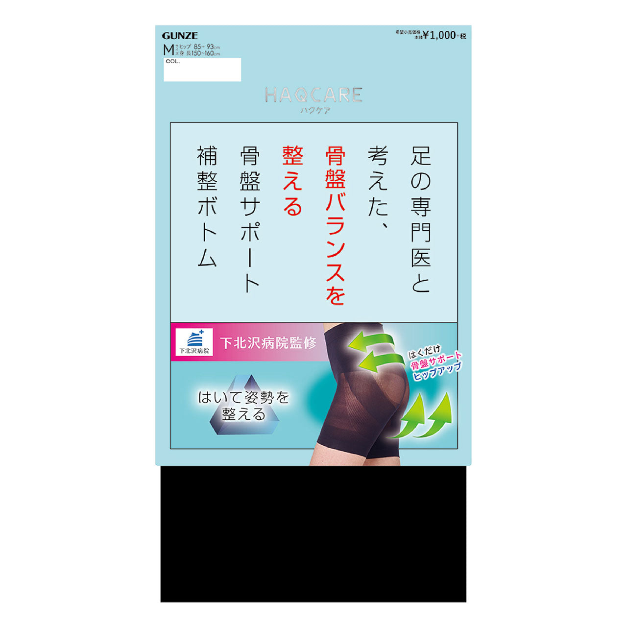 グンゼ HAQCARE 姿勢を整える骨盤サポートボトム M・L (GUNZE HAQCARE インナーボトム 補整下着 骨盤 ニオイ対策 静電気防止) (在庫限り)