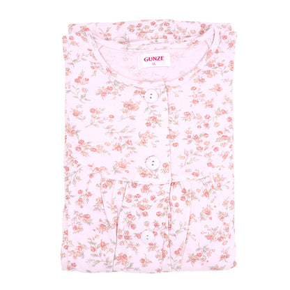 グンゼ ネグリジェ レディース 長袖 綿100％ 前開き スナップボタン S M L LL 介護 ルームウェア パジャマ 婦人 コットン 快適 やわらか 敏感肌 秋 冬 花柄 ホームウェア オールシーズン さらふわ 敬老の日 ギフト 母の日 (送料無料)