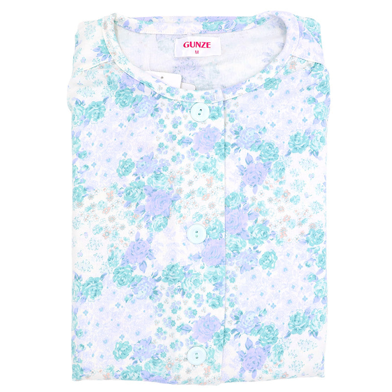 グンゼ パジャマ レディース 綿100 日本製 S M L LL GUNZE ホームウェア ルームウェア コットン cotton 花柄 介護 寝巻 長袖 長ズボン 春 秋 母の日 敬老の日 ギフト プレゼント (送料無料)