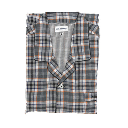 グンゼ パジャマ メンズ 綿100 長袖 春夏用 M～LL コムシコムサ 夏 ルームウェア ホームウェア 寝巻き 長袖長パンツ 前とじ 父の日 男性 ギフト (送料無料) (在庫限り)