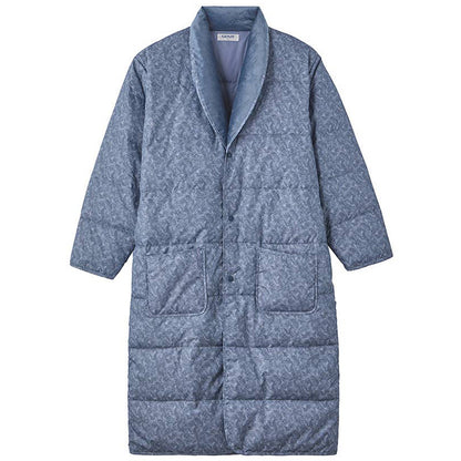 パジャマ 羽織 グンゼ ロング丈 ガウン M L 羽毛の暖かさ ダウン 上着 冬用 ルームウェア 室内着 暖かい 冷え取り 敬老の日 プレゼント 父の日 (送料無料)