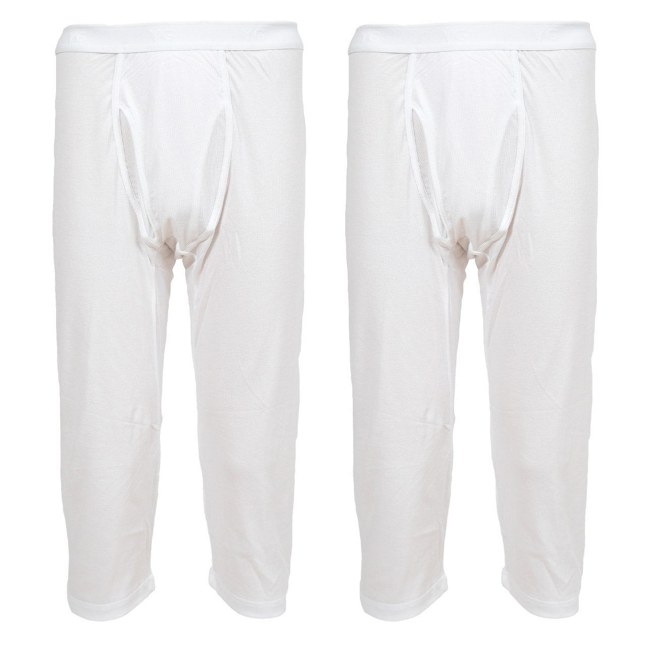 グンゼ YG ステテコ メンズ ニーレングス ズボン下 前あき 2枚組 M～LL (GUNZE 男性 紳士 下着 肌着 インナー すててこ 股引 吸汗速乾 ムレ緩和 抗菌防臭 ニオイ対策 オールシーズン M L LL) (在庫限り)