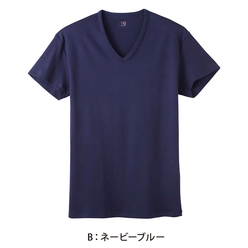 グンゼ YG tシャツ メンズ 半袖 綿100% あったか インナー Vネック M～LL 厚地 厚手 暖かい 男性 下着 肌着 コットン 綿 V首 アンダーウェア GUNZE